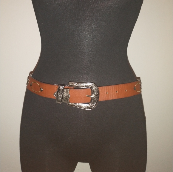 Western Style Studded Belt_ 15/32" Wide, 15" Length, 5 Holes - Picture 5 of 15